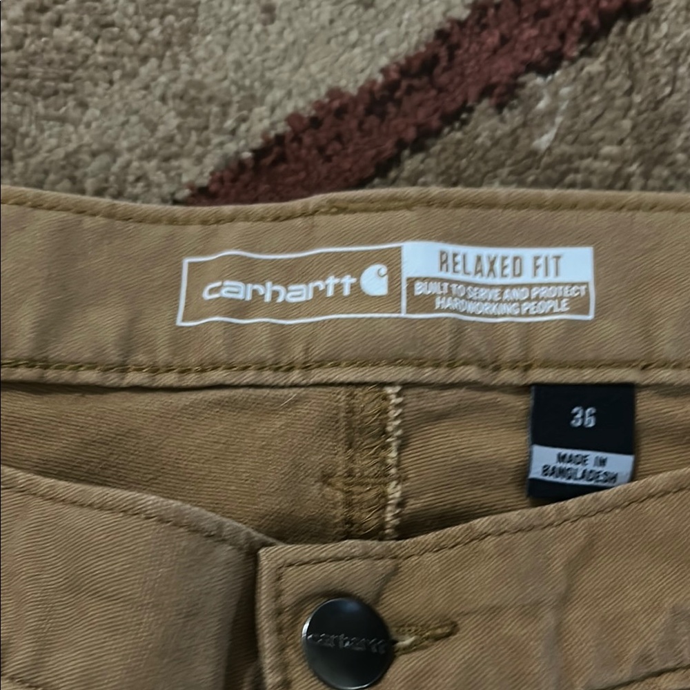Carhartt Tan Cargo Shorts Durable Canvas - Picture 3 of 3